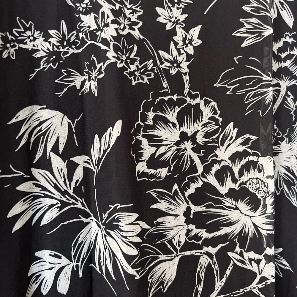 Karen Kane Hi Lo Chiffon Sleeveless V-Neck Black Dress - Picture 7 of 13